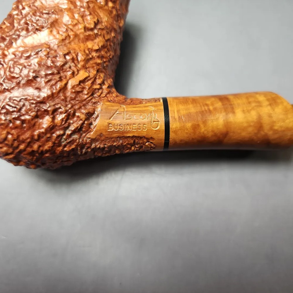 Ascorti Business Rusticated Stack Billiard Estate Briar Pipe, Unsmoked