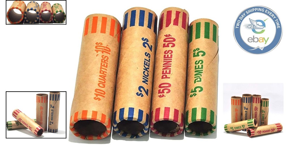 Durable 256 Assorted Coin Wrapper Rolls - Crush Resistant and Easy to Use