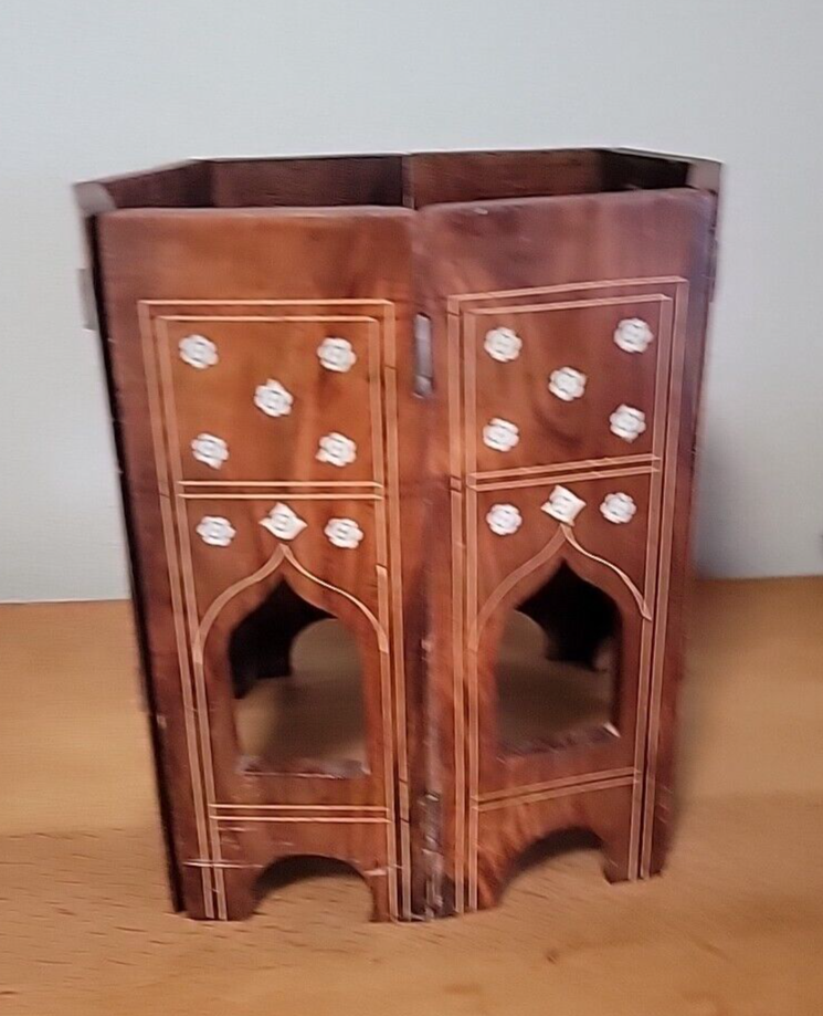 Vintage Carved & INLAID Middle Eastern Octangle Table Base
