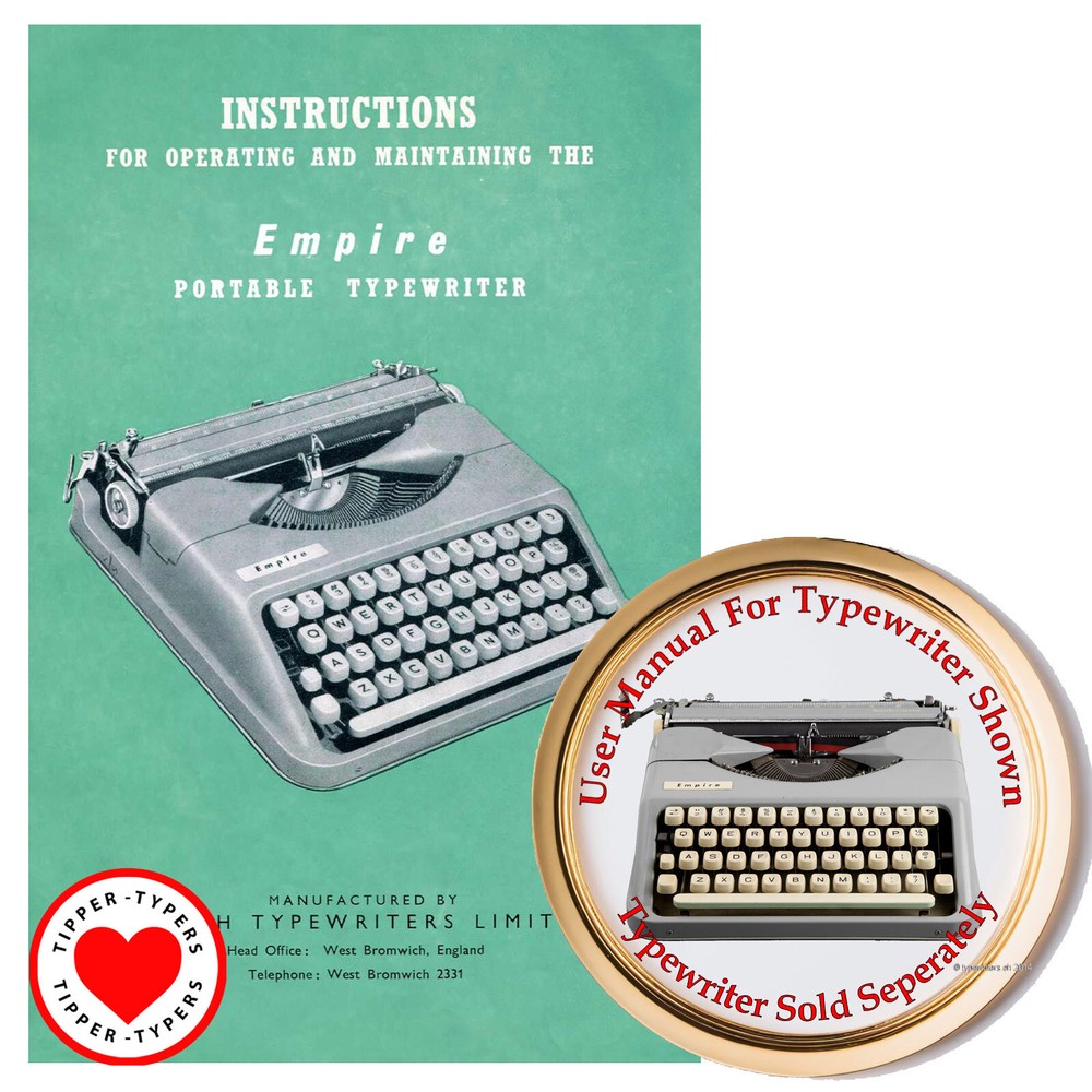Empire Aristocrat Typewriter Owner's User Instruction Manual Directions
