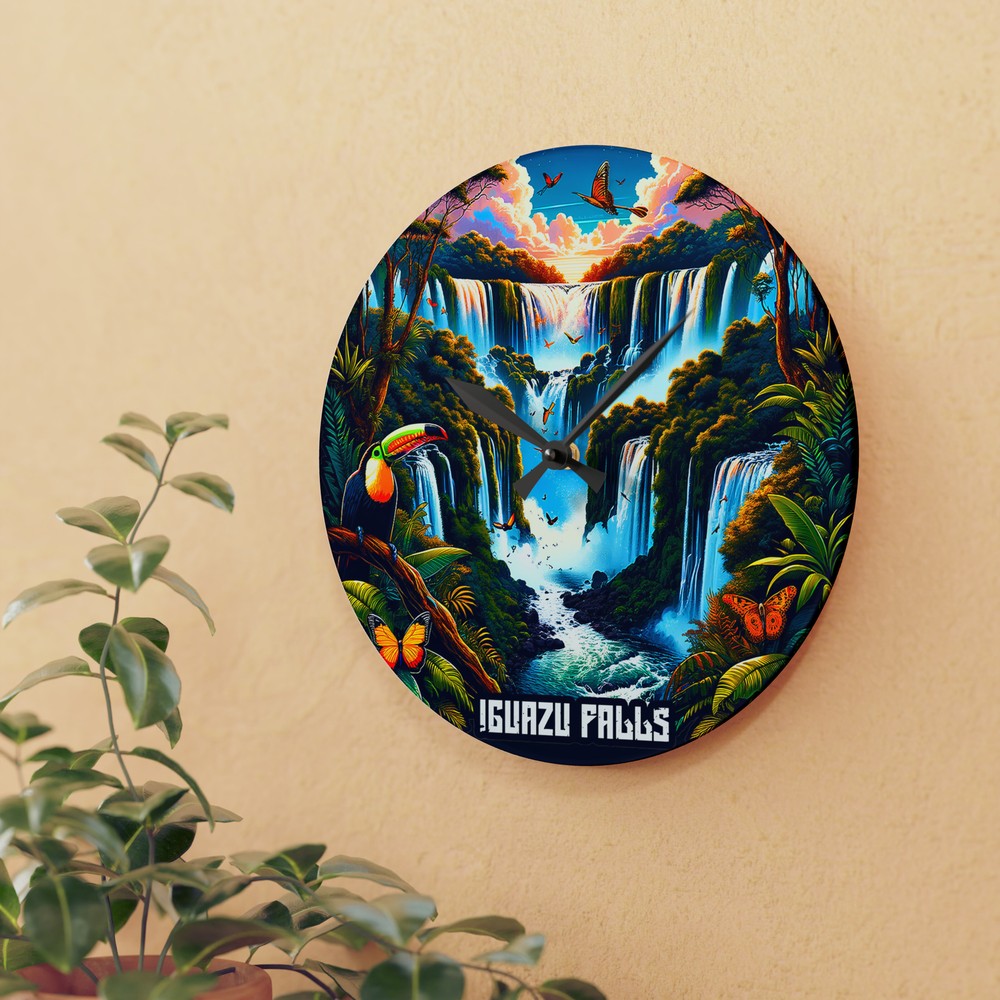 Iguazu Falls Wall Clock (Acrylic)
