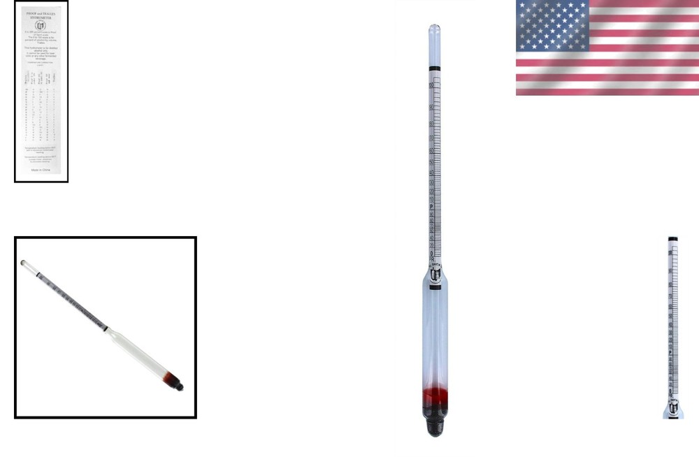 Professional Grade Alcohol Tester - 0-200 Proof Hydrometer for Home Distilling