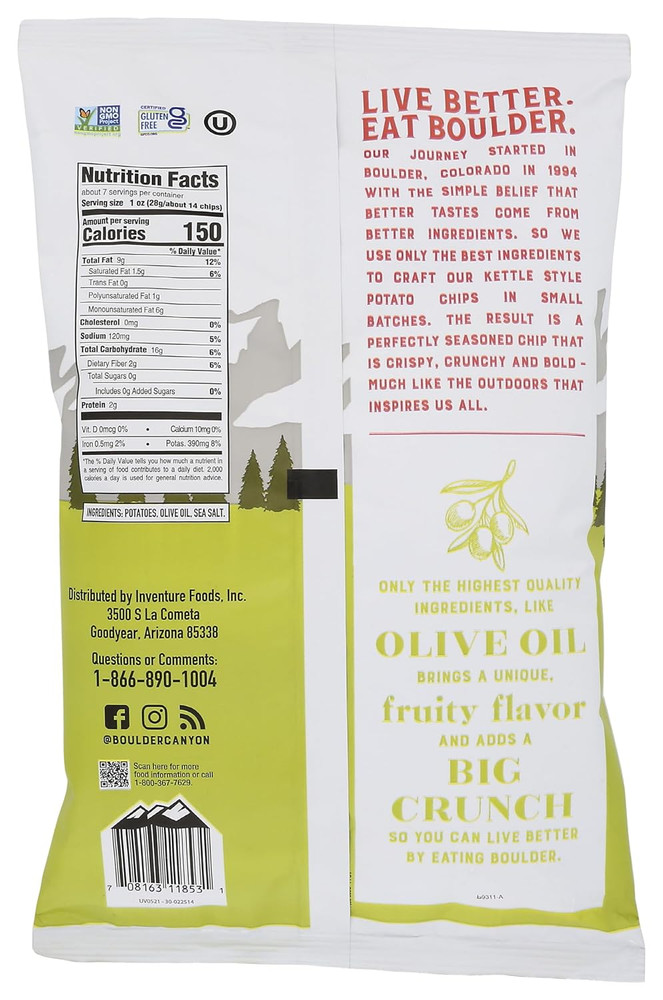 , Chips Potato Olive Oil, 6.5 Ounce
