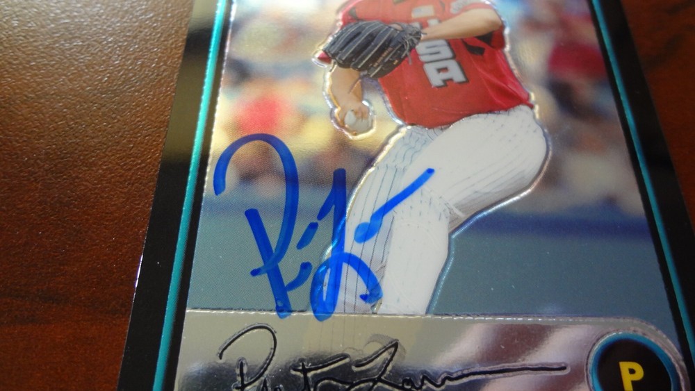 2003 BOWMAN CHROME PRESTON LARRISON AUTOGRAPHED BASEBALL CARD
