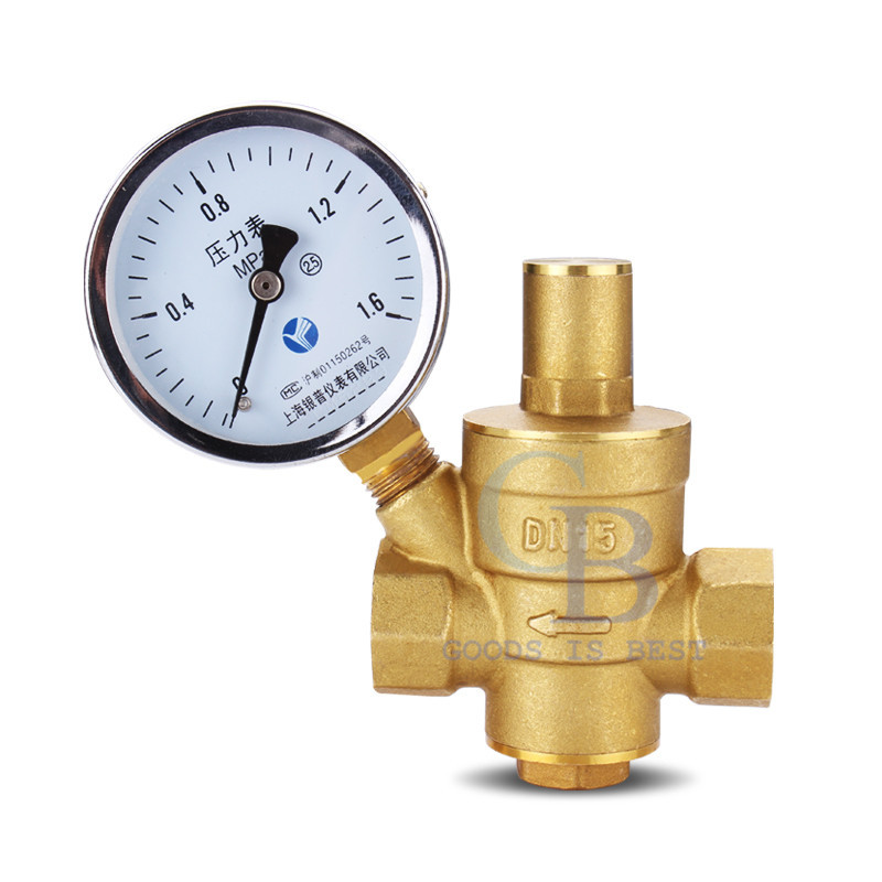 2'' DN50 Bspp Brass Water Pressure Reducing Valve With Gauge Flow Adjustable