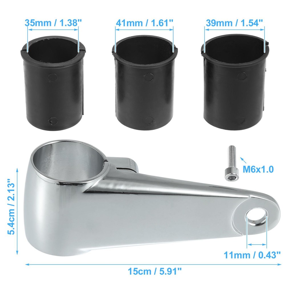 Universal Motorcycle Headlight Brackets Clamps Fork Ears 35mm-41mm Silver Tone