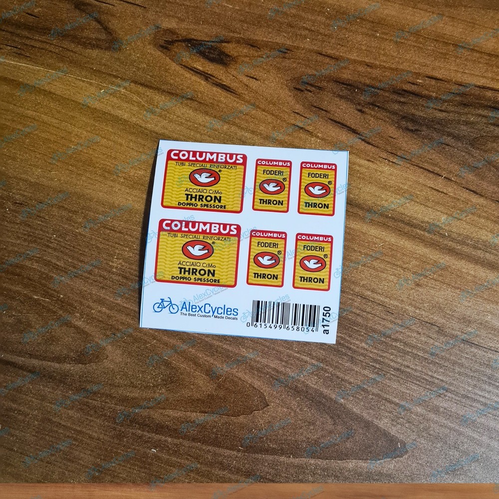 Bicycle Columbus THRON Doppio Spessore Foderi CrMo Frame & Fork Decals Stickers