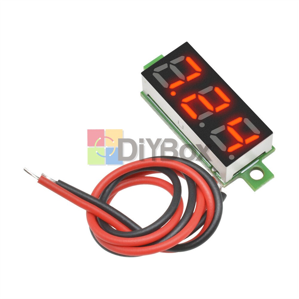 [10PCS] 0.28" Mini 2Wire Voltage Meter Red LED Panel 3-Digital Display Voltmeter