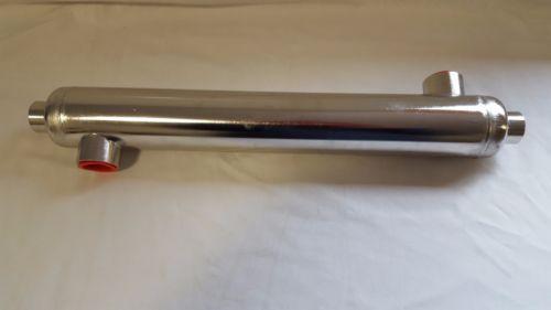 210,000 BTU Stainless Steel Tube and Shell Heat Exchanger for Pools/Spas os