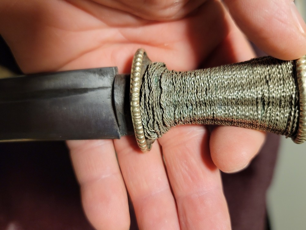 Antique Tibetan Silver Knife-Dagger with Silver Sheath