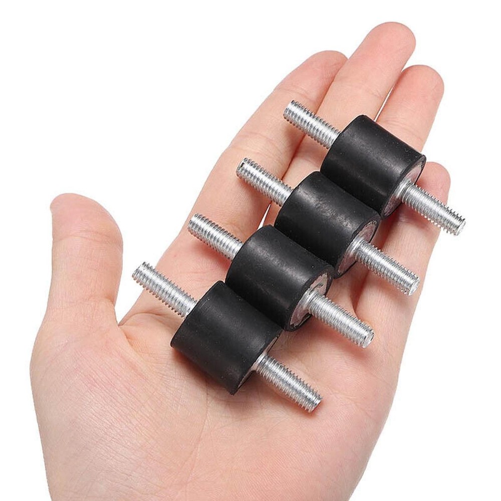 4 Pieces Rubber Studs Shock Absorber Rubber Mounts M5 with Double Screw Studs