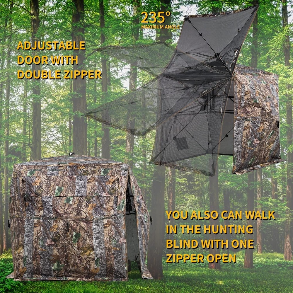 Sturdy Hunting Blind with Silent-Slide Windows