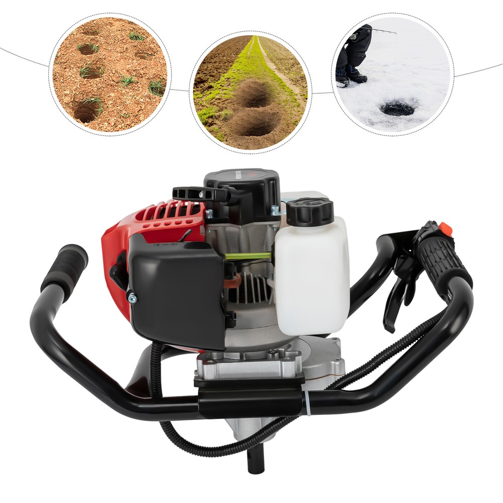 2-Stroke Post Hole Digger Engine, 52CC Gas Powered Earth Auger, NO Drill Bits
