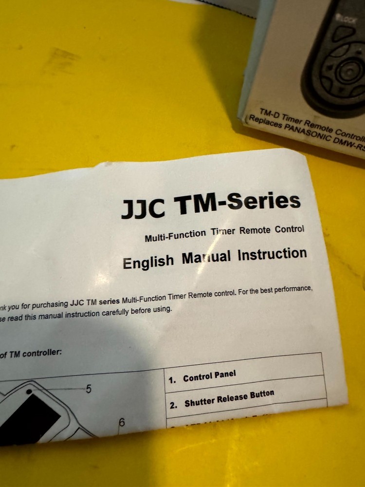 JJC TM-D Multi-Function Timer Remote Control Black for Panasonic Lumix Camera