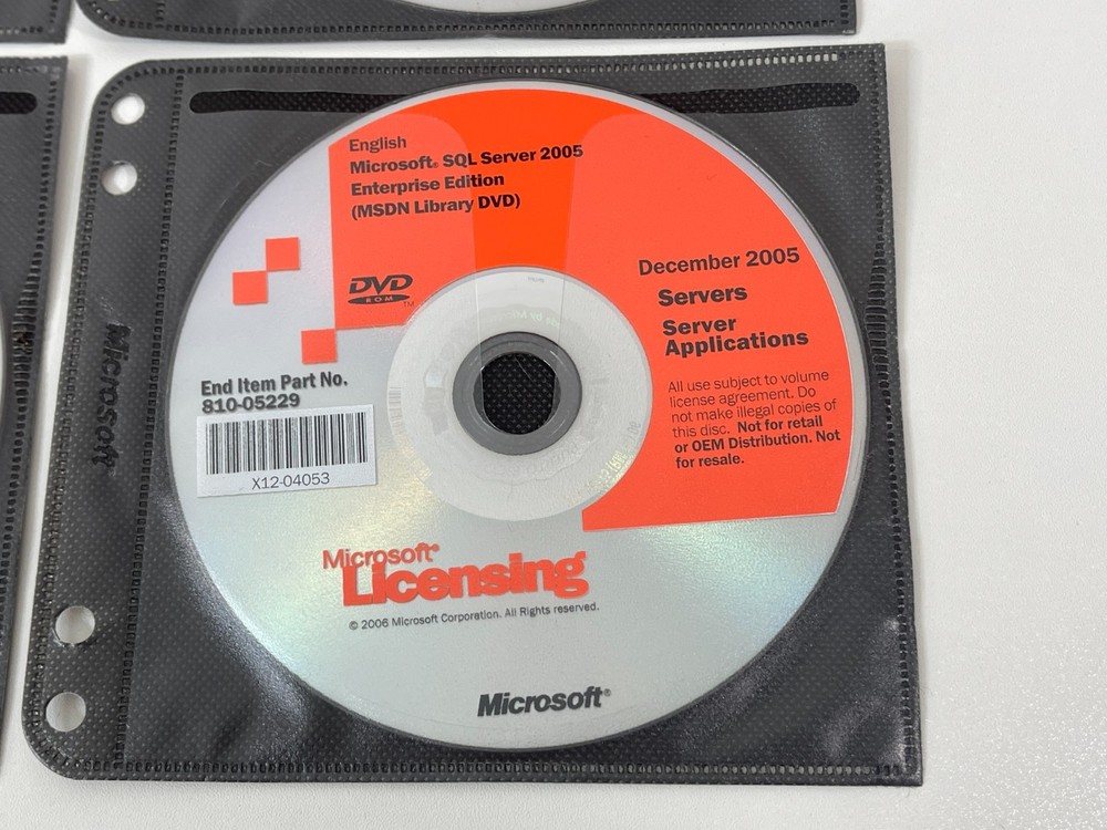 Microsoft SQL Server 2005 Standard & Enterprise MSDN Library DVD Set Windows