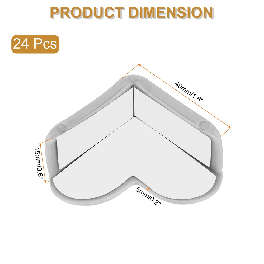 Corner Protectors 24Pcs Table Corner Protectors(Heart-shaped, Grey)