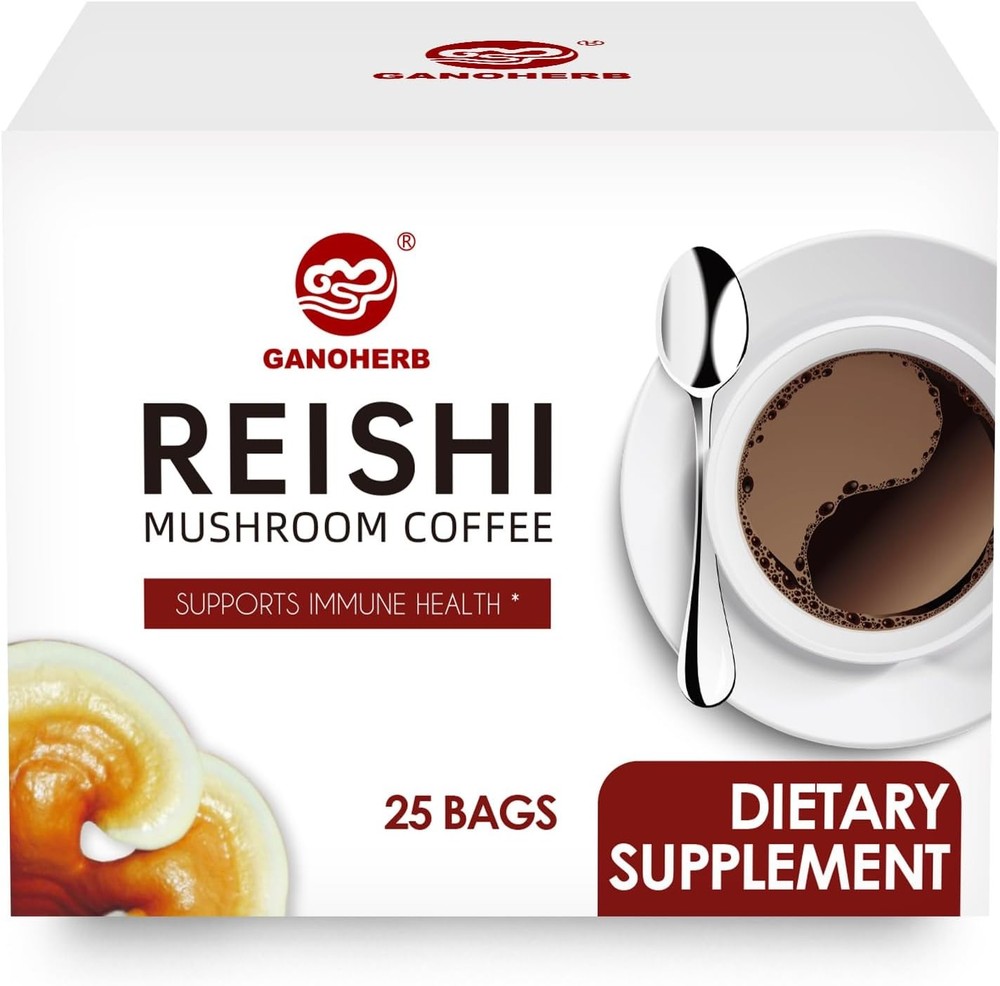 Reishi Mushroom Coffee Mix, Organic Instant Ganoderma Cafe %