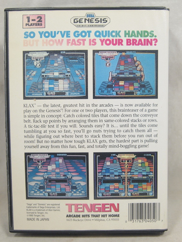 Klax Case (SEGA Genesis) Authentic BOX ONLY