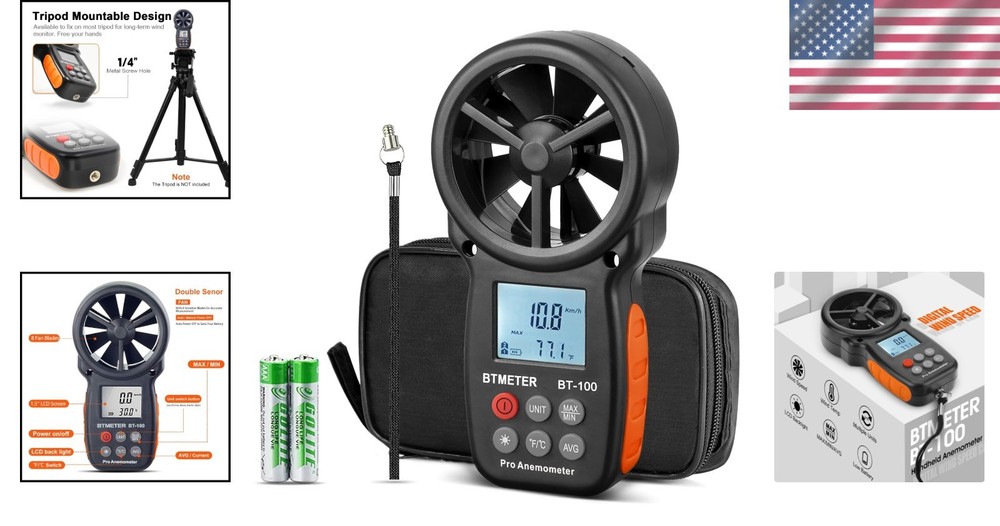 BT-100 Multifunction Wind Speed Temperature Meter
