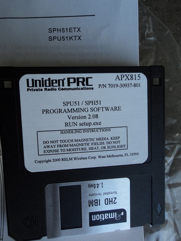 AMX815 SPH51 SPU51 PROGRAMMING SOFTWARE UNIDEN AMX 815