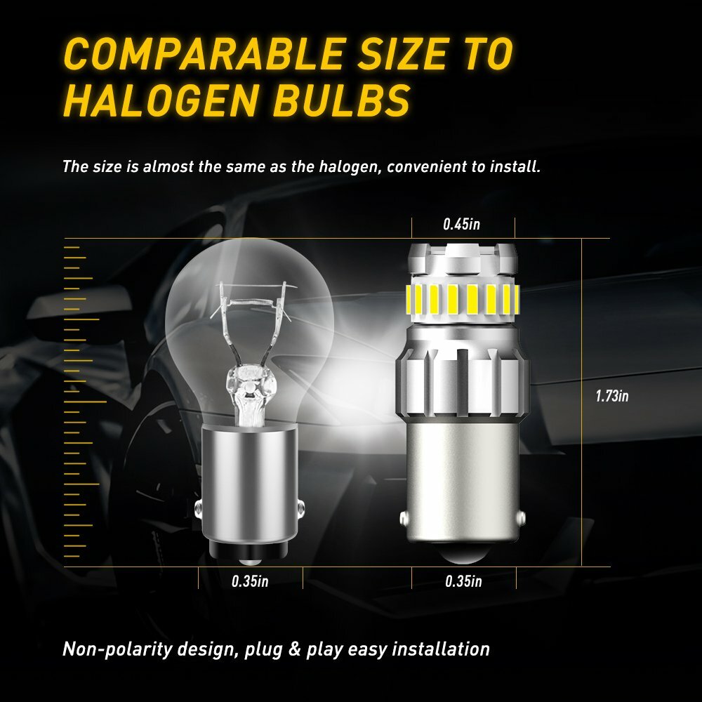 8PCS White 7506 1156 LED Light Bulbs SMD Daytime Running DRL Lamp Reverse P21W