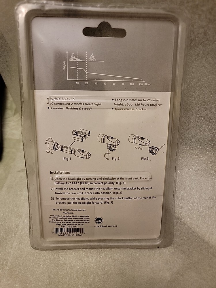 Black BICYCLE MULTI-FUNC. 5-LED HEAD LIGHT BIKE FLASHLIGHT TORCHES +HOLDER YB1