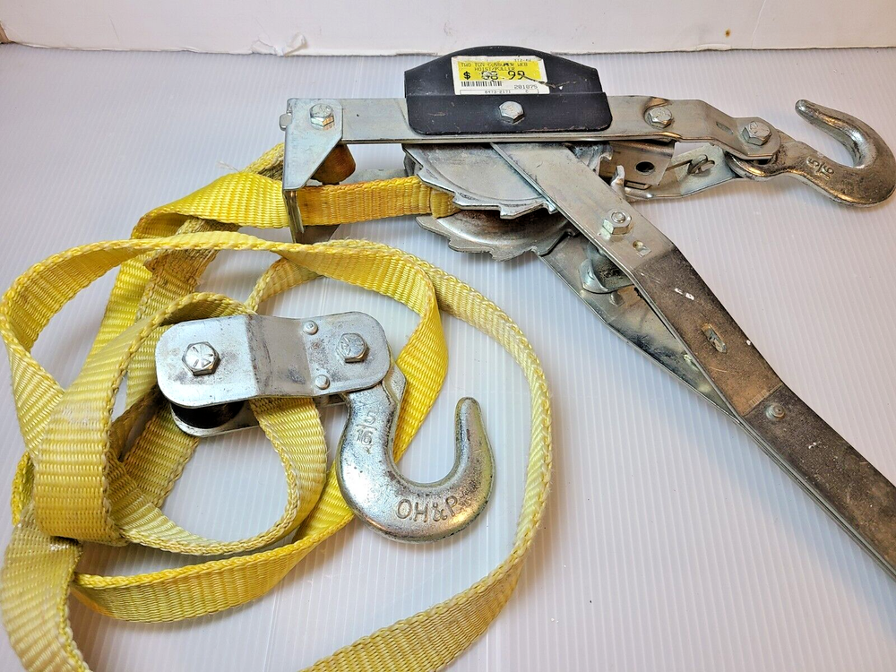 2 Ton Consumer Web Hoist Puller Winch Ratchet TT2-4W 2000 lbs lift/4000 lbs pull