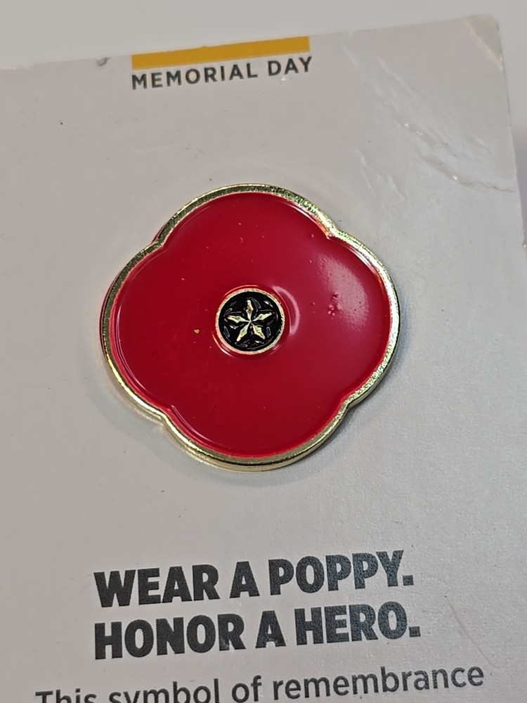 Poppy Flower Lapel Pin USAA