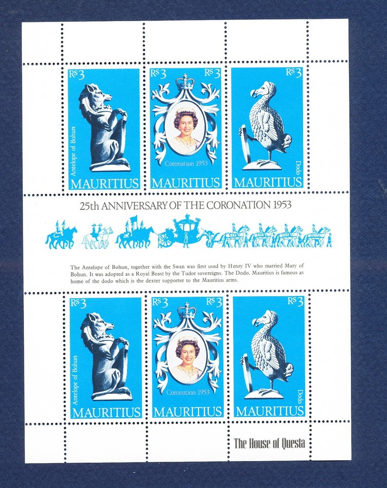 MAURITIUS - Scott 464  - MNH S/S - QEII Coronation - 1978