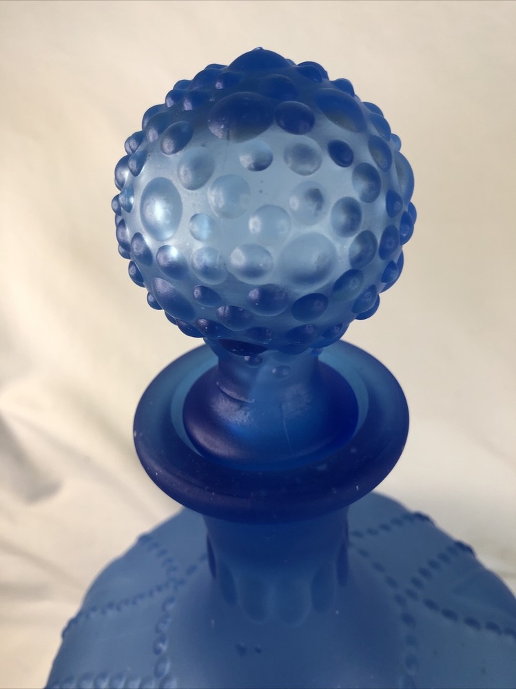 Large Blue Decanter 14" Tall