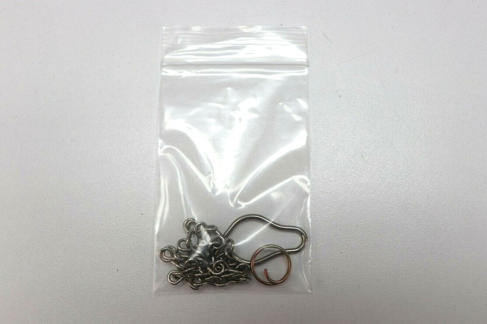 WWII US Silver plated steel Whistle Chain 9" long with button loop each E2205