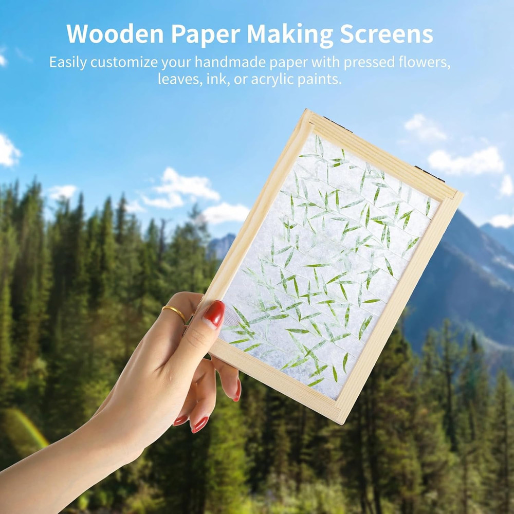 6 Pcs Paper Making Frame Kit - 3 Sizes Paper Making Screens Papermaking Frames W