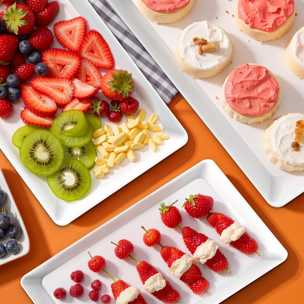 SpaceWhisper 3 Pack Serving Tray, Serving Platters for Snacks, Fruit, Cookies, D