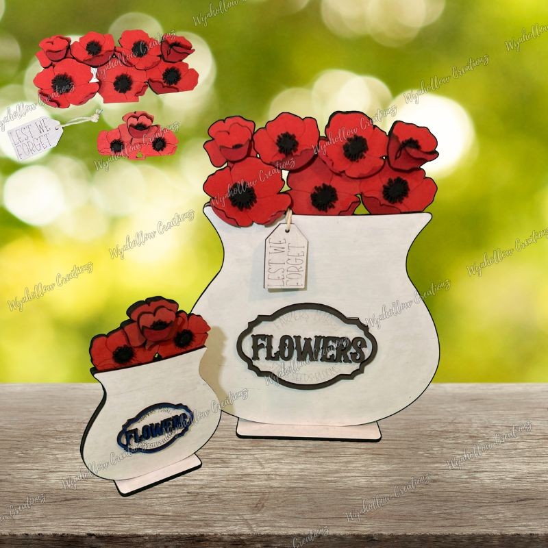 Veteran's Day Poppies Interchangeable Basket Insert