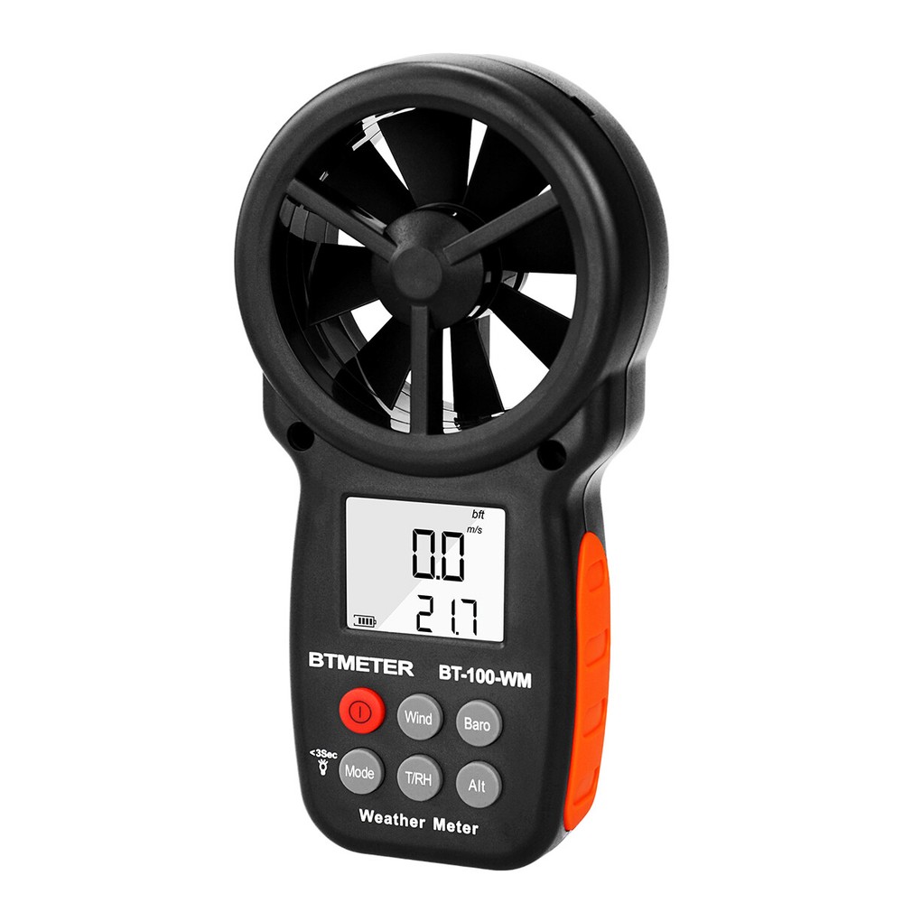 BTMETER Wind Speed Meter Handheld Anemometer Air Flow MAX/MIN/AVG Temperature
