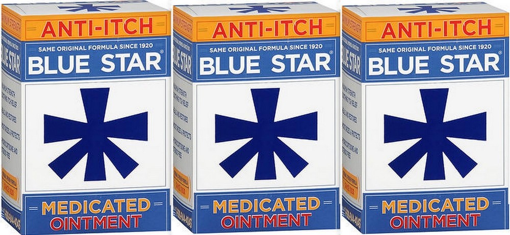 Blue Star Ointment For Ringworm / Eczema Itching 2oz ( 3 pack ) ^