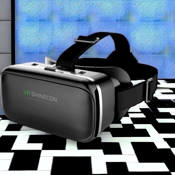 VR SHINECON Wireless Virtual Reality Headset Android Compatible Adjustable Black