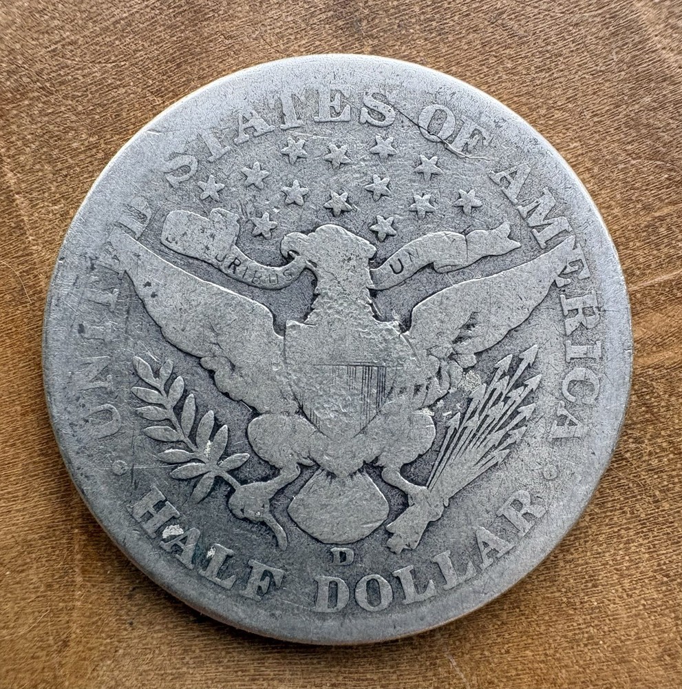 1912-D Barber Half Dollar Silver Coin 90%