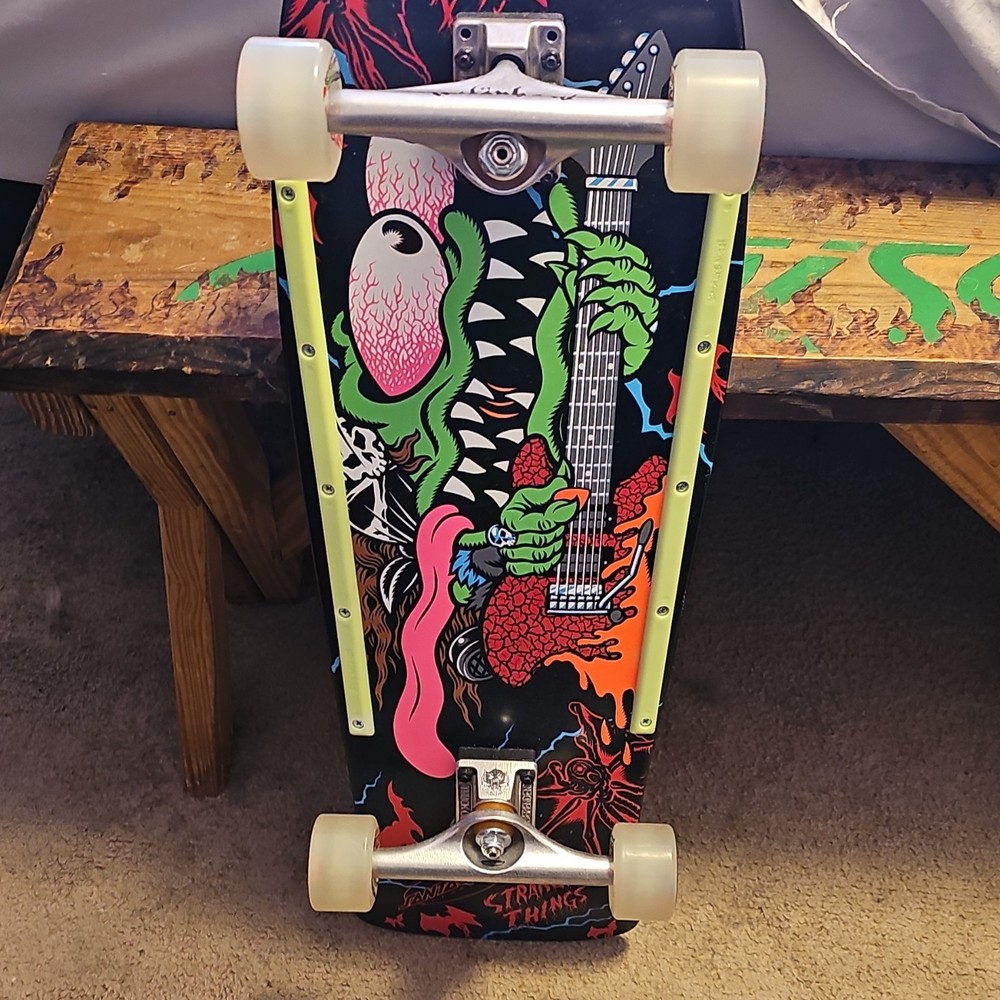 Stranger Things Hellfire Club Glow In The Dark Complete Skateboard Multicolor