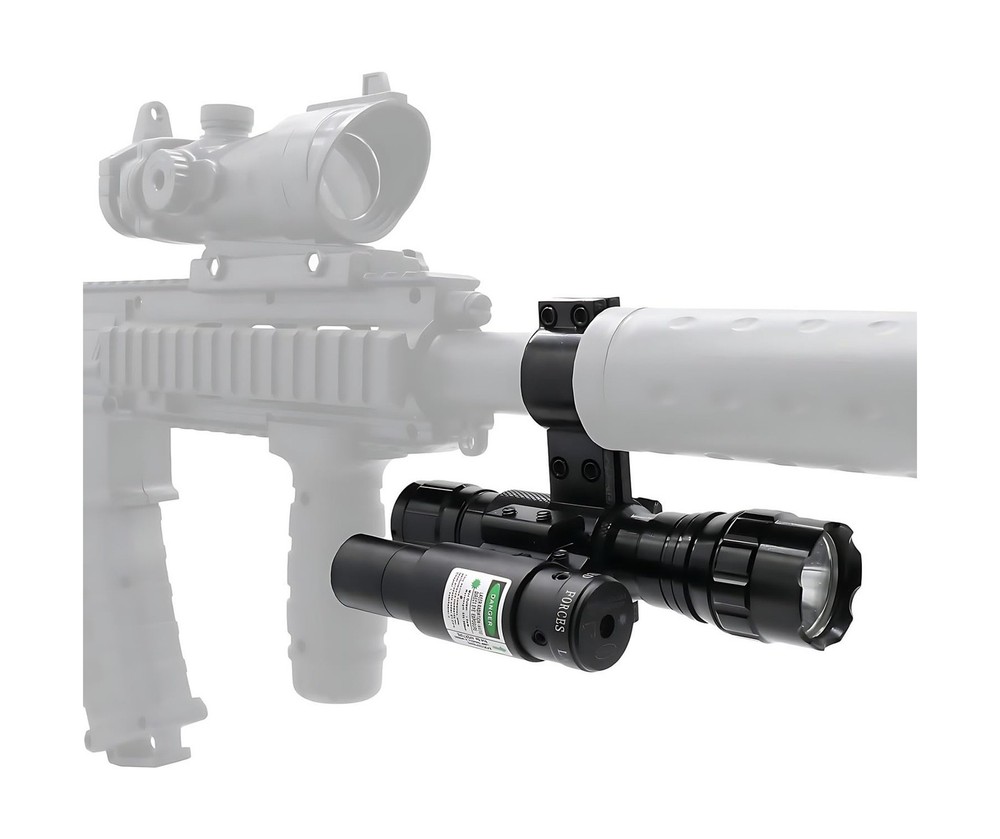 Tactical Flashlight Green Dot Sight Scope Combo with Rings Mount for Rifle Sh...