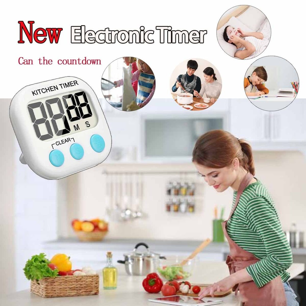 2 pack small digital kitchen timer magnetic back countdown Alarm reminder Timer