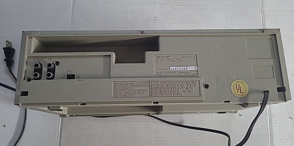 Sharp Stereo Cassette Deck RT-12 Dolby Metal Auto Program & Auto Stop