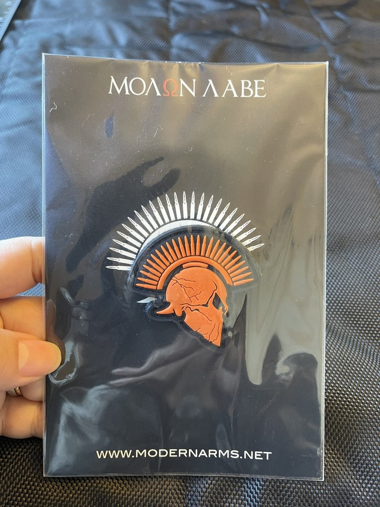 Spartan Mini-Orange Tactical Morale Patch, Modern Arms, PVC