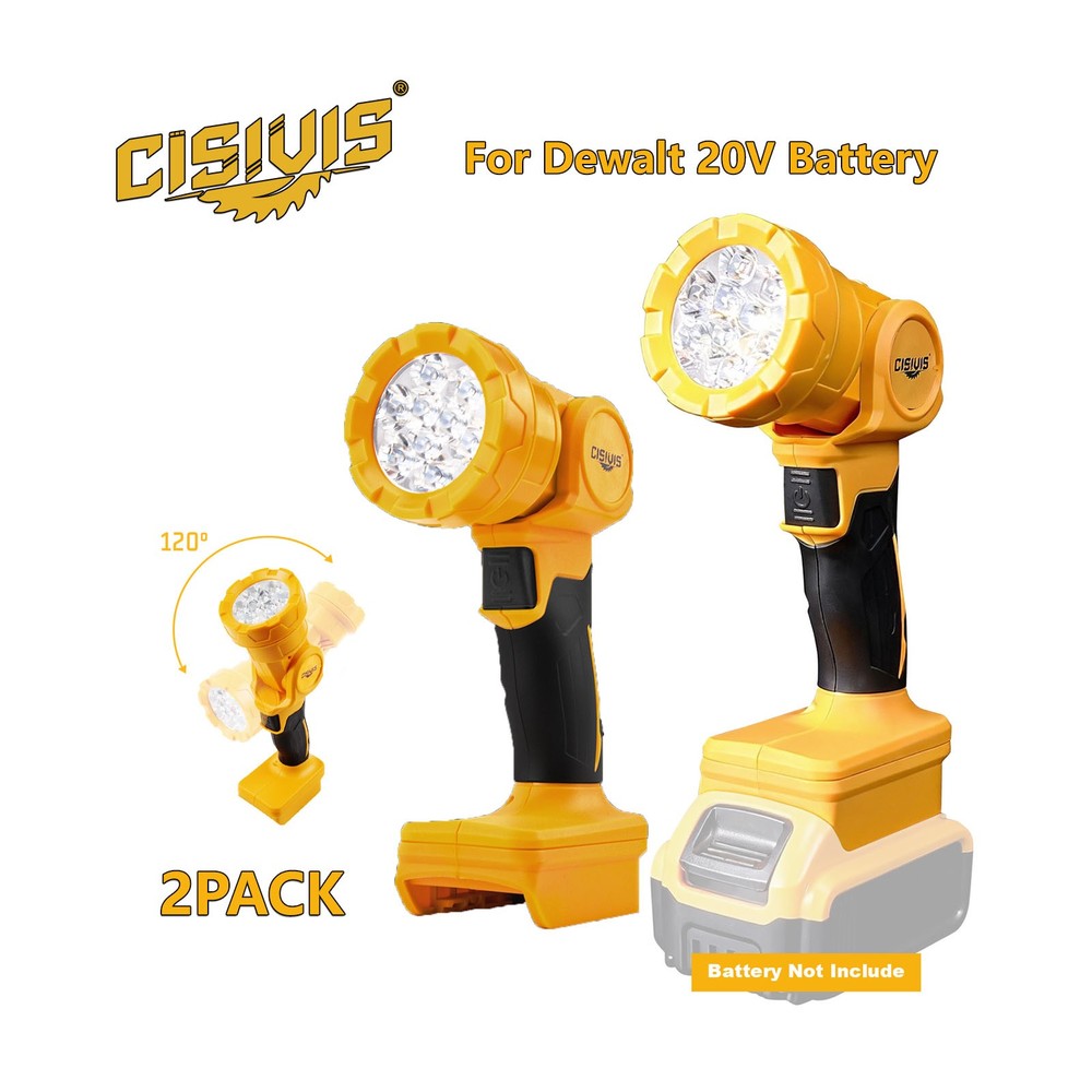 2×For DeWALT LED 20V 20Volt MAX Cordless LED Pivoting Work Light Flashlight TOOL