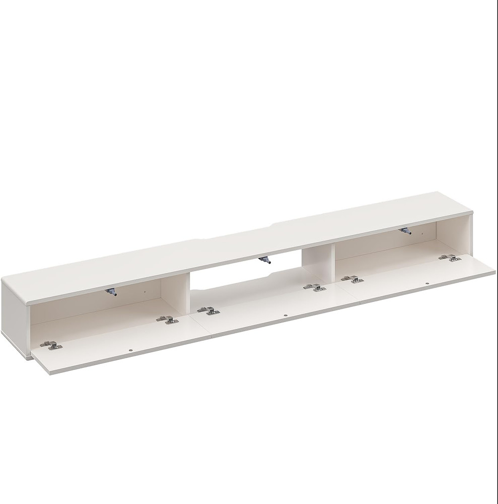 55'' Cream White Floating TV Stand - Fully Assembled Wall Console