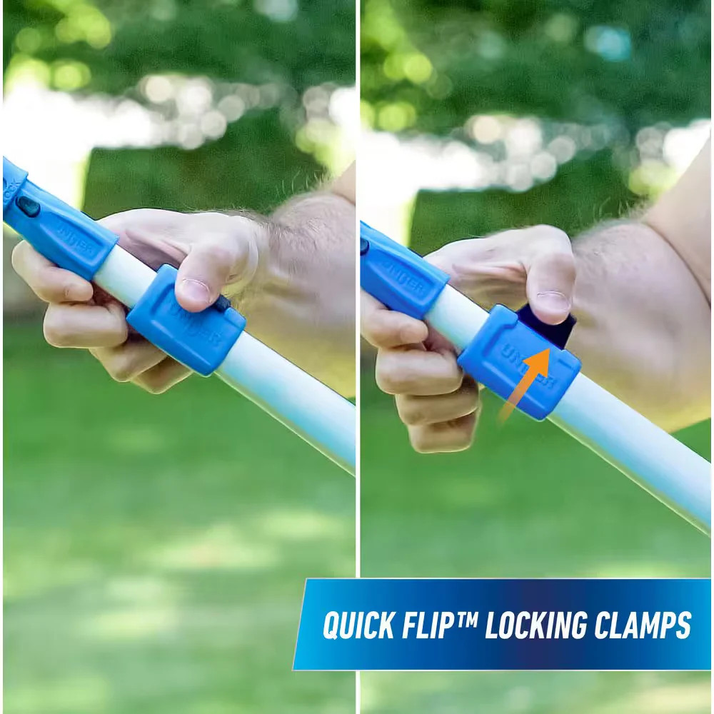 6ft Aluminum Telescoping Pole Connect & Clean Locking Cone Quick Clamps