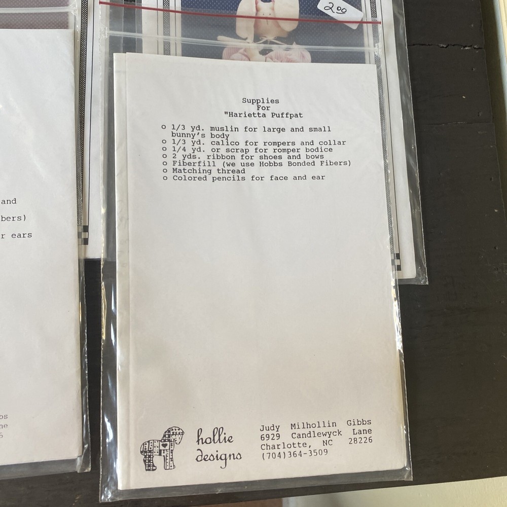 hollie designs pattern lot Of 9 Patterns