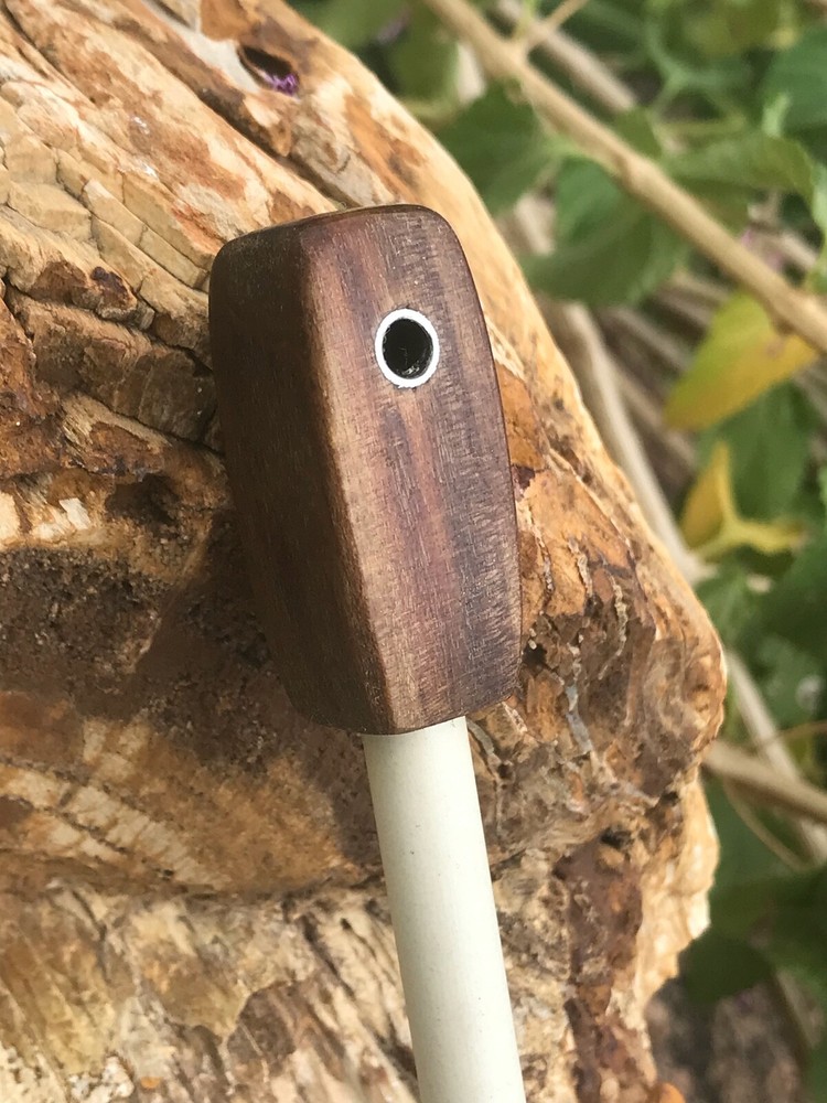 Handmade Ceramic Rod Figured Poplar Handle Knife and Tool Field Sharpener (5)