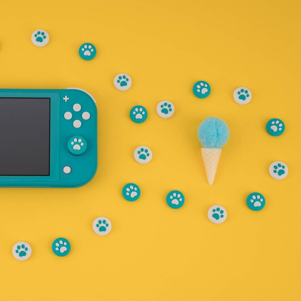 For Nintendo Switch Lite Green Shell Protective Case + 4 X Thumb Grip Caps