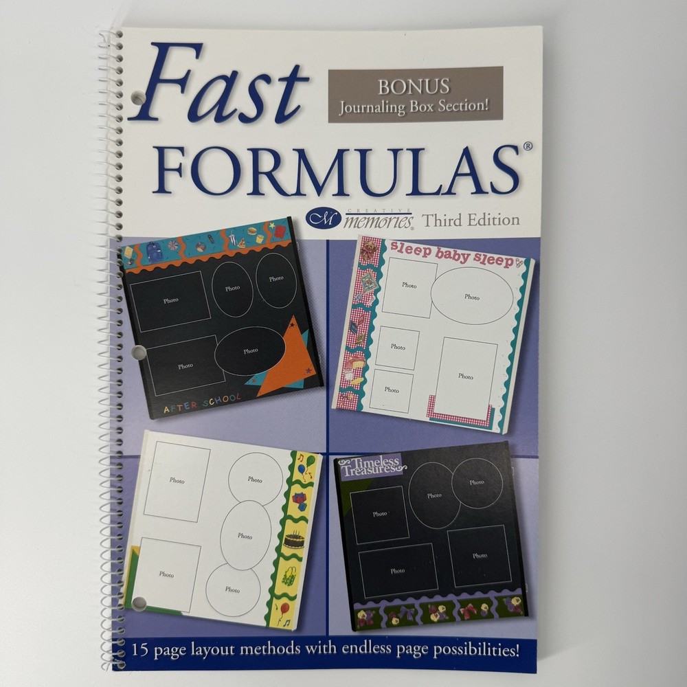Creative Memories Fast Formulas Third Edition 15 Layout Methods Book Brand New!
